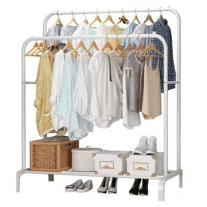 Double Rack For Clothes- Wwhite